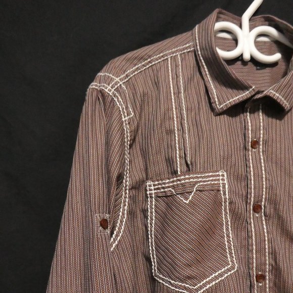 SMASH | 2 XL | Western Striped Button Down Casual Shirt | 100% Cotton | NWOT - Picture 4 of 16